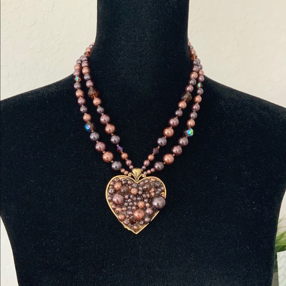 Heart necklace- unique vintage heart